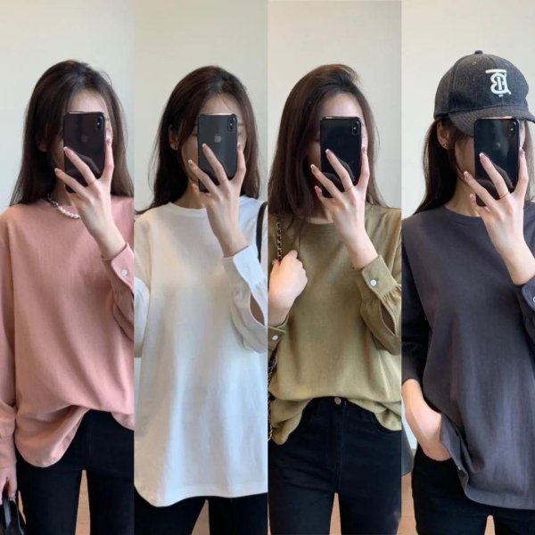 长宏策略 【衬衫袖圆领强捻棉T恤】59元1件！宽松直筒版型，初秋的慵懒风，百搭不挑人！