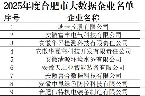 鑫耀证券 长丰（双凤）经开区新增9家市级大数据企业